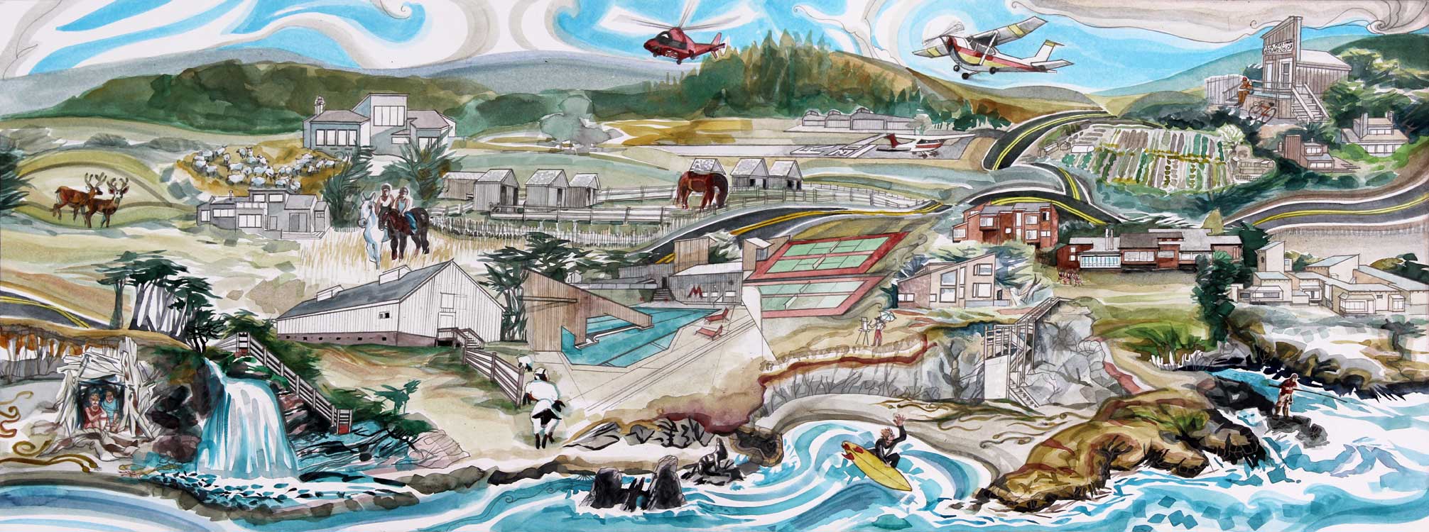 The Sea Ranch, right panel, depicting the southern half of the development